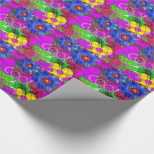 Schönes Phantastisches Blumenmuster Geschenkpapier (Ecke)