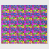 Schönes Phantastisches Blumenmuster Geschenkpapier (Flach)