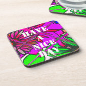 Schönes Phantastisches Blumenmuster Getränkeuntersetzer (Linke Seite)