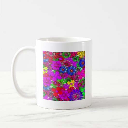 Schönes Phantastisches Blumenmuster Kaffeetasse (Links)