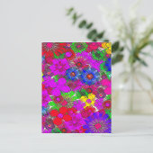 Schönes Phantastisches Blumenmuster Postkarte (Stehend Vorderseite)