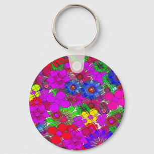 Schönes Phantastisches Blumenmuster Schlüsselanhänger