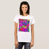 Schönes Phantastisches Blumenmuster T-Shirt (Vorne ganz)