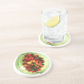 Schönes, phantastisches Design der Rose Sandstein Untersetzer (Seite)