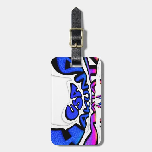 Schönes, Phantastisches Design von USA Fun Text Ar Gepäckanhänger (Vorderseite vertikal)