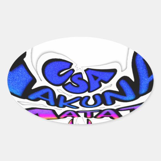 Schönes, Phantastisches Design von USA Fun Text Ar Ovaler Aufkleber (Vorderseite)