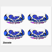 Schönes, Phantastisches Design von USA Fun Text Ar Ovaler Aufkleber (Blatt)