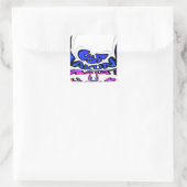 Schönes, Phantastisches Design von USA Fun Text Ar Quadratischer Aufkleber (Tasche)