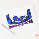 Schönes, Phantastisches Design von USA Fun Text Ar Rechteckiger Aufkleber (Umschlag)