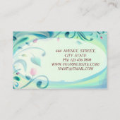 Schönes Phantastisches Grün mit Blume Visitenkarte (Rückseite)