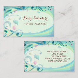 Schönes Phantastisches Grün mit Blume Visitenkarte