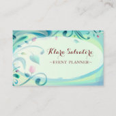 Schönes Phantastisches Grün mit Blume Visitenkarte (Vorderseite)