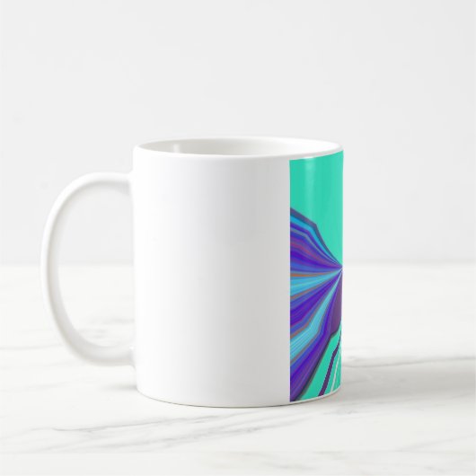 Schönes phantastisches Lila Cyan Motiv Design Kaffeetasse (Links)
