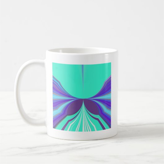Schönes phantastisches Lila Cyan Motiv Design Kaffeetasse (Links)