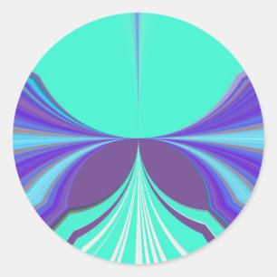 Schönes phantastisches Lila Cyan Motiv Design Runder Aufkleber