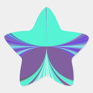 Schönes phantastisches Lila Cyan Motiv Design Stern-Aufkleber
