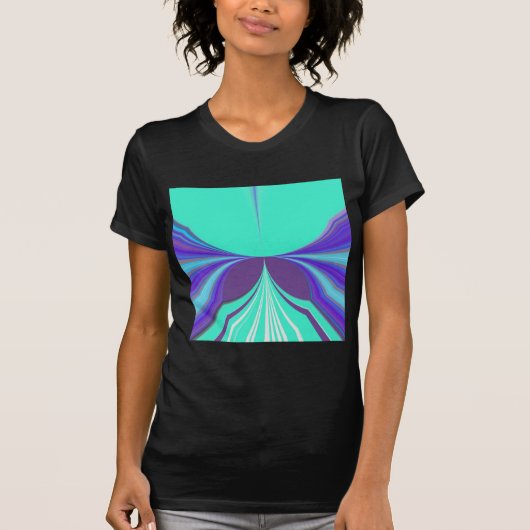 Schönes phantastisches Lila Cyan Motiv Design T-Shirt (Vorderseite)
