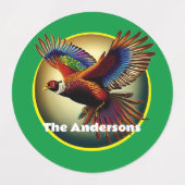 Schönes Pheasant Rooster Etiketten (Design 2)