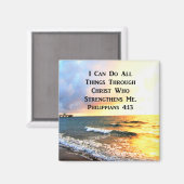 SCHÖNES PHILIPPIANS 4:13 SCRIPTURE-FOTO MAGNET (Vorderseite/Rückseite)