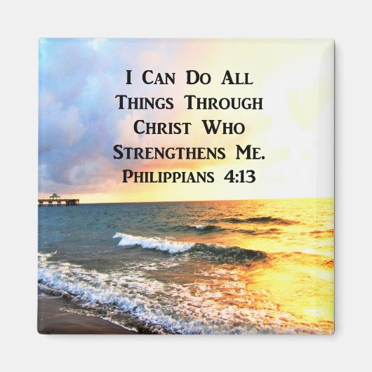 SCHÖNES PHILIPPIANS 4:13 SCRIPTURE-FOTO MAGNET (Vorne)