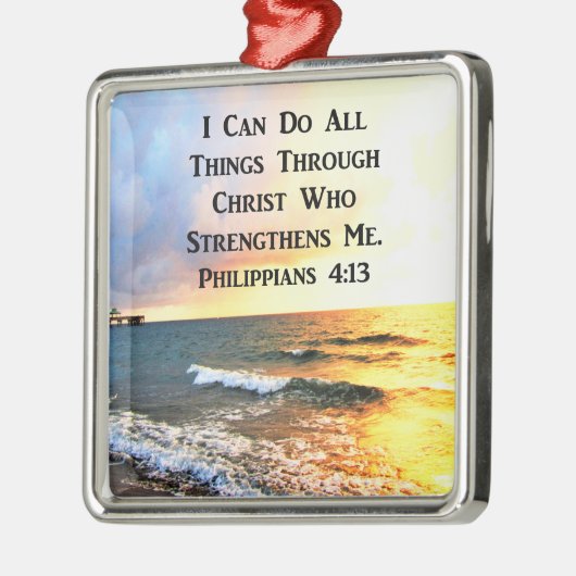 SCHÖNES PHILIPPIANS 4:13 SCRIPTURE-FOTO SILBERNES ORNAMENT (Links)