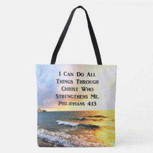 SCHÖNES PHILIPPIANS 4:13 SCRIPTURE-FOTO TASCHE