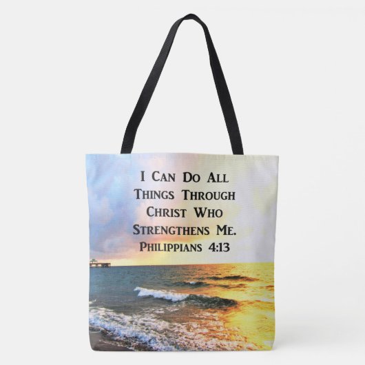 SCHÖNES PHILIPPIANS 4:13 SCRIPTURE-FOTO TASCHE (Vorderseite)
