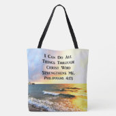 SCHÖNES PHILIPPIANS 4:13 SCRIPTURE-FOTO TASCHE (Rückseite)