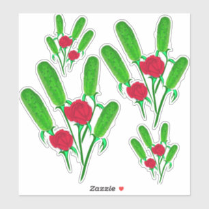 Schönes Pickle Bouquet mit Rose Thunder_Cove Aufkleber