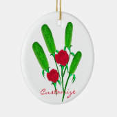Schönes Pickle Bouquet mit Rose Thunder_Cove Keramik Ornament (Rechts)