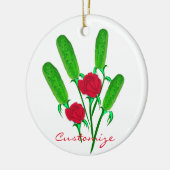 Schönes Pickle Bouquet mit Rose Thunder_Cove Keramik Ornament (Links)