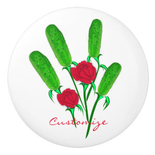 Schönes Pickle Bouquet mit Rose Thunder_Cove Keramikknauf