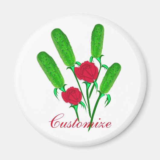 Schönes Pickle Bouquet mit Rose Thunder_Cove Magnet (Vorne)