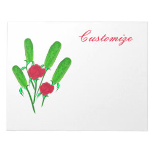 Schönes Pickle Bouquet mit Rose Thunder_Cove Notizblock