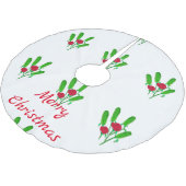 Schönes Pickle Bouquet mit Rose Thunder_Cove Polyester Weihnachtsbaumdecke (Schrägansicht)