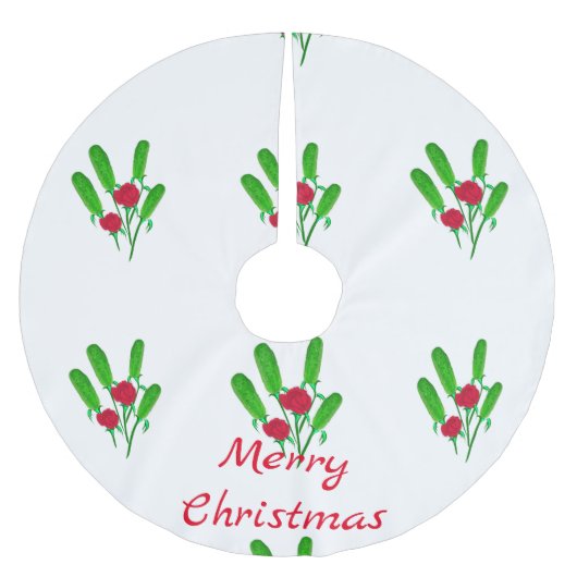 Schönes Pickle Bouquet mit Rose Thunder_Cove Polyester Weihnachtsbaumdecke (Vorderseite)