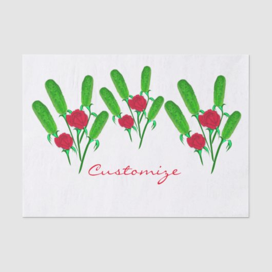 Schönes Pickle Bouquet mit Rose Thunder_Cove Seidenpapier (Vorderseite)