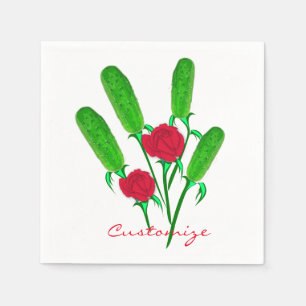 Schönes Pickle Bouquet mit Rose Thunder_Cove Serviette