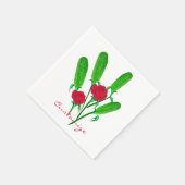 Schönes Pickle Bouquet mit Rose Thunder_Cove Serviette (Ecke)
