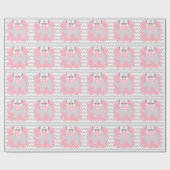 Schönes Pink Baby Dusche Party Custom Elephant Geschenkpapier (Flach)