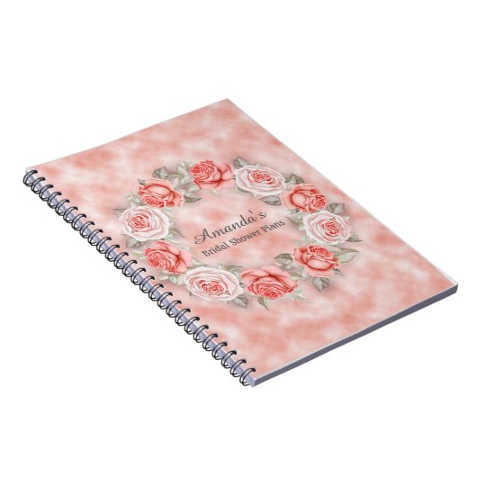 Schönes Pink Blumenkreide Brautparty Pläne Notizblock (Rechte Seite)