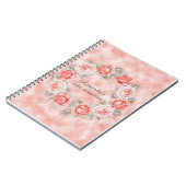 Schönes Pink Blumenkreide Brautparty Pläne Notizblock (Linke Seite)