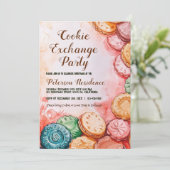 Schönes Pink Cookie Exchange Party Einladung (Stehend Vorderseite)