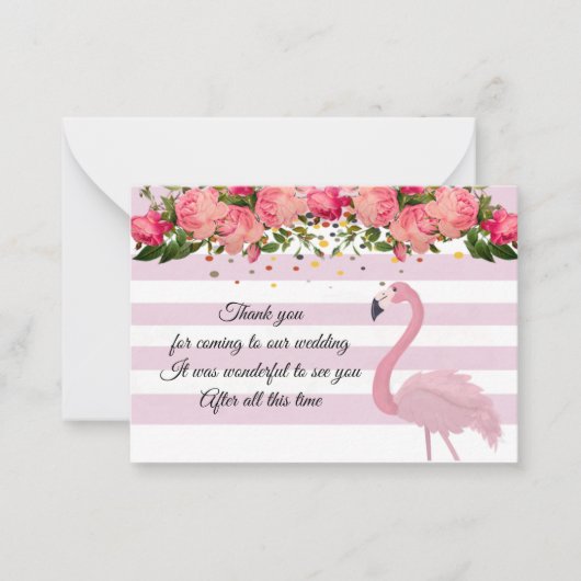 Schönes Pink Flamingo Danke Cards Mitteilungskarte (Vorderseite)