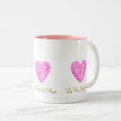 Schönes Pink Gem Herz Zweifarbige Tasse (VorderseiteRechts)