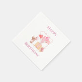Schönes Pink Girly 1. Geburtstagsdesign Serviette (Ecke)