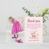 Schönes Pink Kaninchen Foto Flat Danke Karte (Stehend Vorderseite)