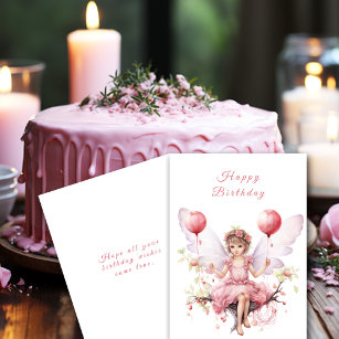 Schönes Pink & Lavender Birthday Fairy Karte