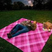 Schönes Pink Magenta Kariert große Fleece Blanka