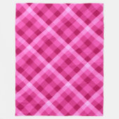 Schönes Pink Magenta Kariert große Fleece Blanka (Vorderseite)